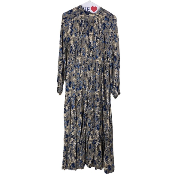 A New Day Boho Prairiecore Maxi Dress w/Layered tiers, Floral Artsy Print SZ S - Picture 2 of 10